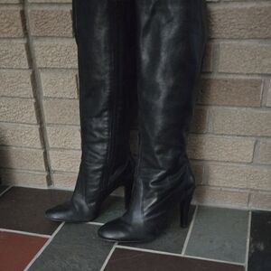 Nine West Charcoal Over the Knee Boots